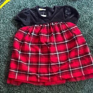 Red Plaid Dress with Black Top